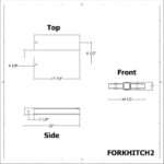 Diagram showing the dimensions of the Messer Attachments Fork Hitch Mover