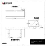 Draft of Messer MB66E bucket: 66" front width, 21 7/8" tall side at 70°, 3" bottom supports.