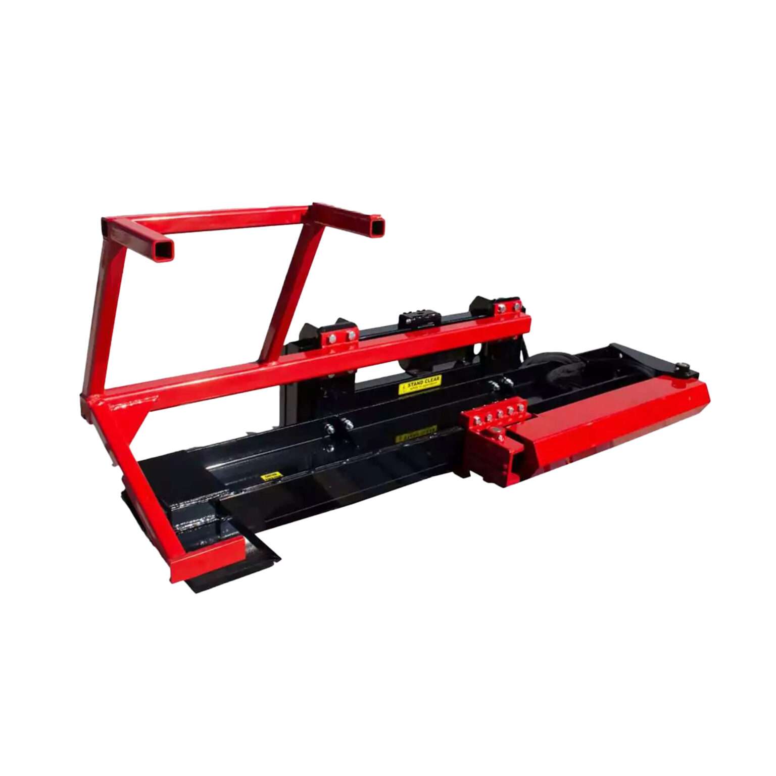 wood splitter tree shear attachment for skid loader by messer attachment front view angled