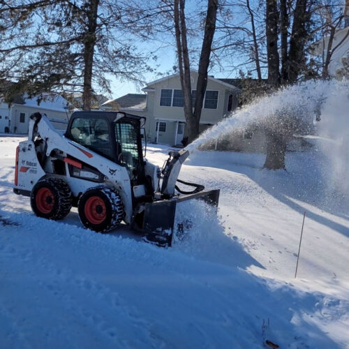 Bobcat with snowblower by Messer attachments