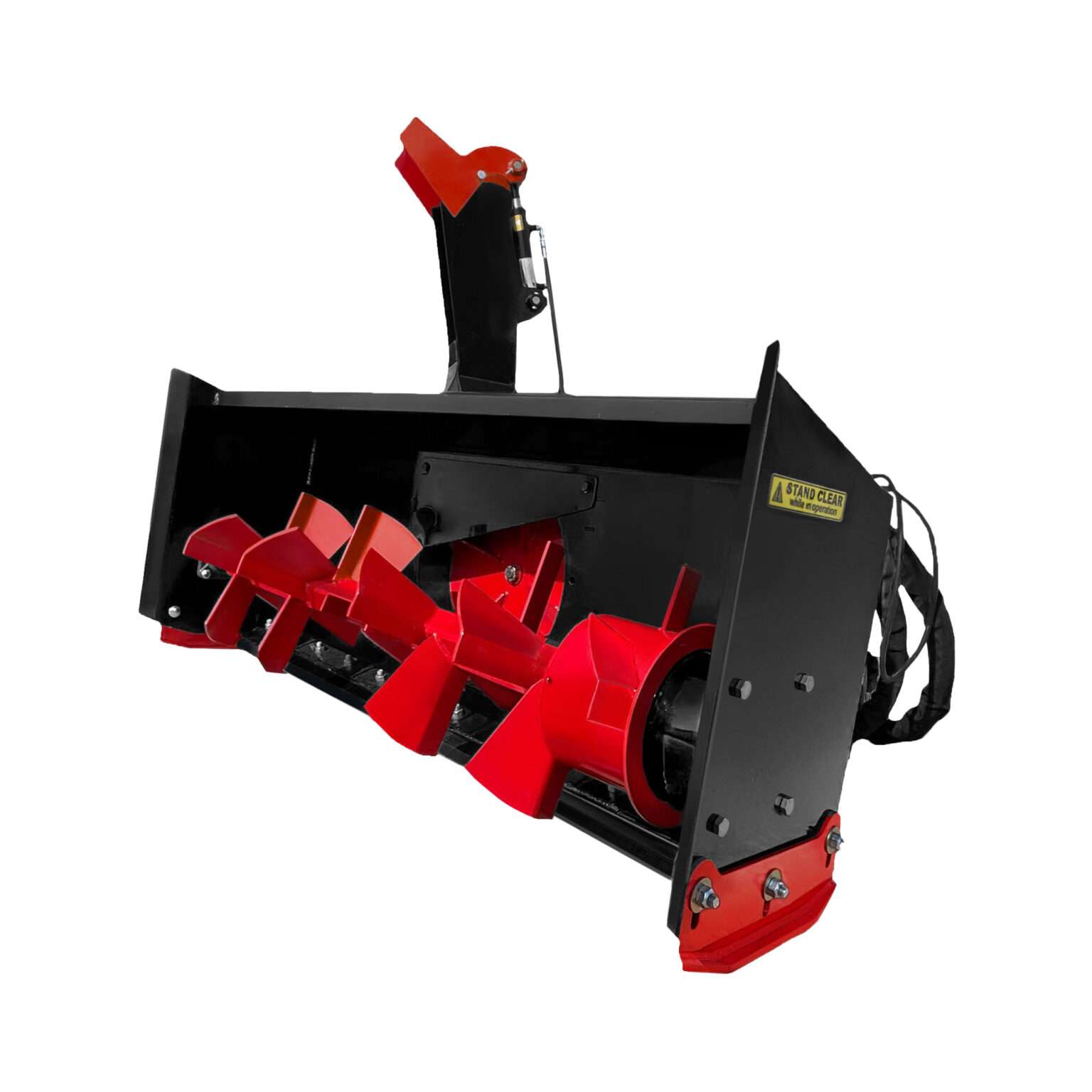 Messer Attachments Ultra High Flow Snowblower Attachment for Skid Loaders Fits John Deere, Bobcat, Case, New Holland, and Caterpillar.