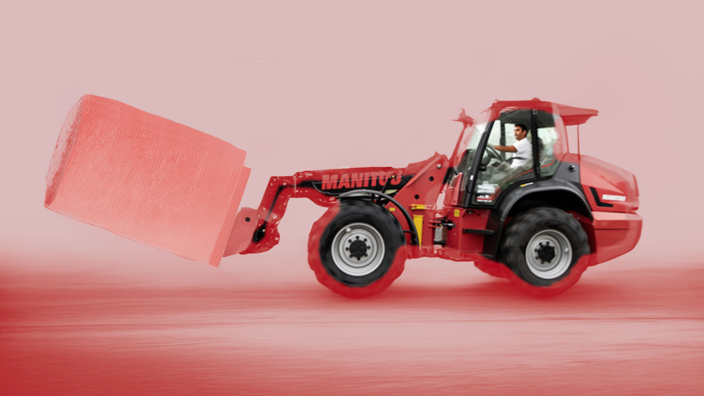 Minitou wheel loader bale speark fork by messer attachments