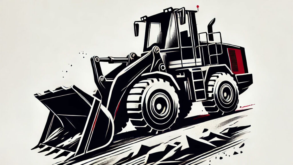 wheel loader heavy duty bucket illustration about attachments